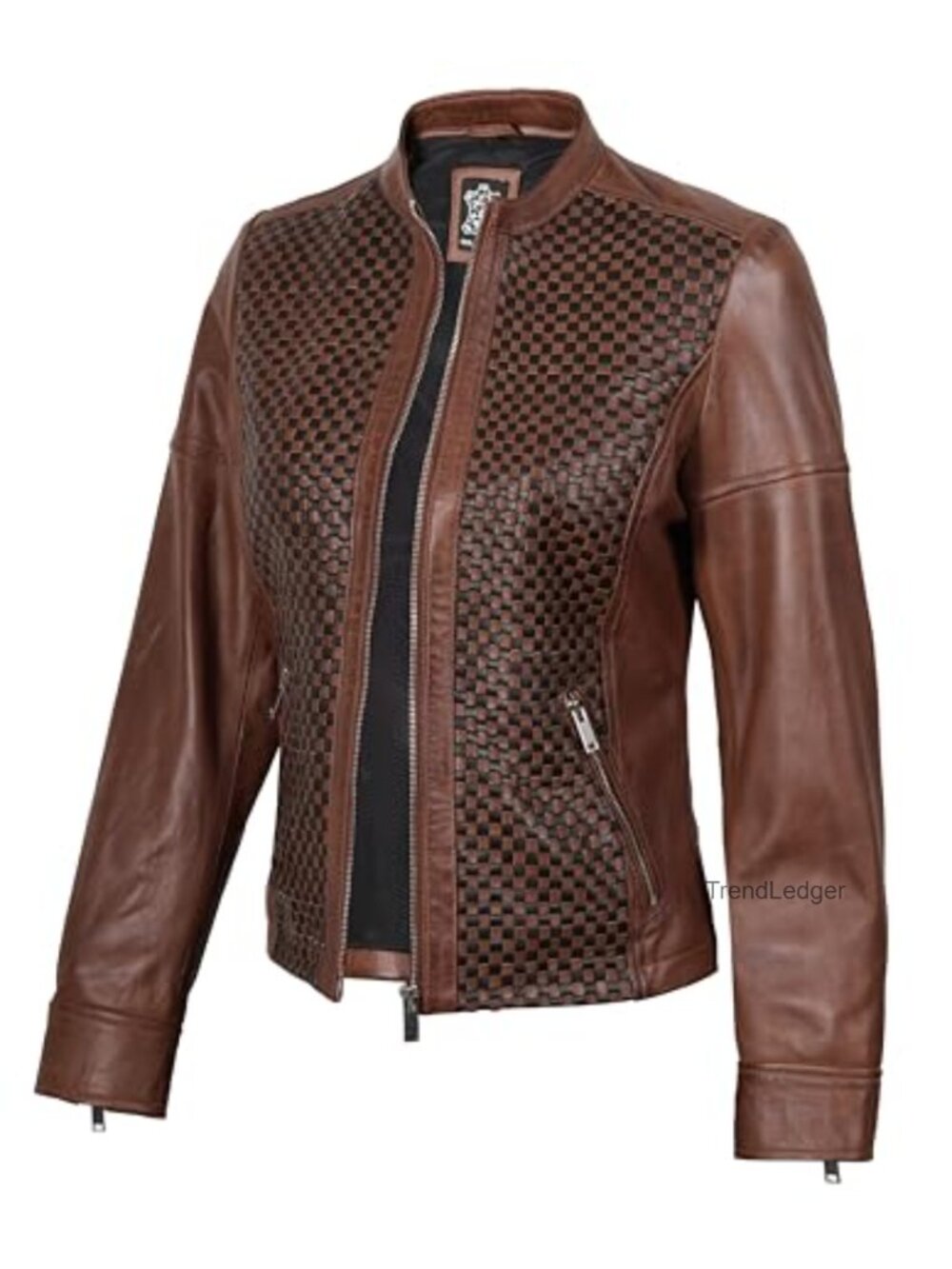 Real Lambskin Cafe Racer Biker Leather Jacket - Slim Fit